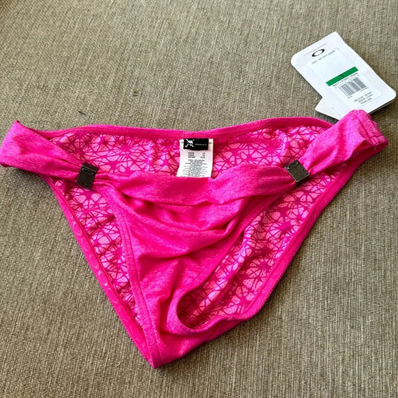 Oakley impact banded hipster hibiscus size large pink bikini bottom NWT - Picture 3 of 11